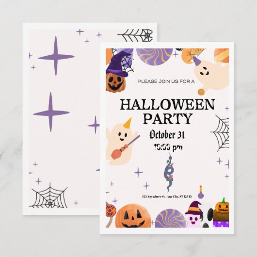 Invitation Halloween (Devant / Derrière)
