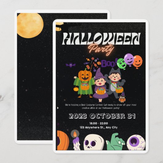 Invitation Halloween (Devant / Derrière)