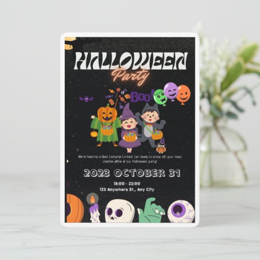 Invitation Halloween (Debout devant)