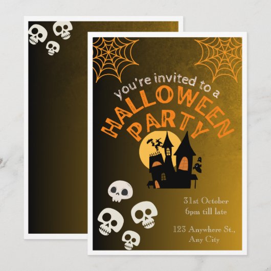 Invitation Halloween (Devant / Derrière)