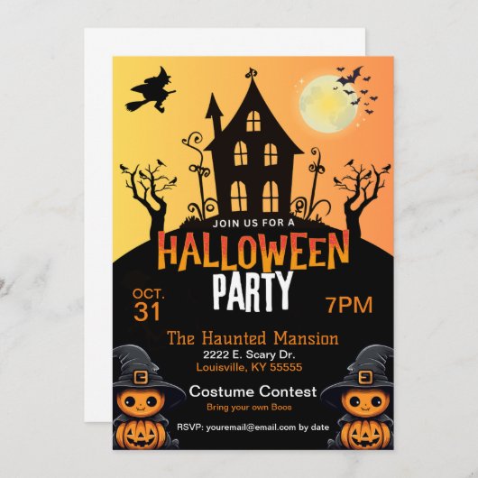 Invitation Halloween (Devant / Derrière)