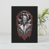 Invitation Halloween 12 vampire, b, monstre effrayant, horreu (Debout devant)