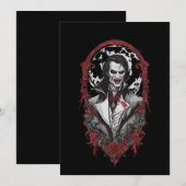 Invitation Halloween 12 vampire, b, monstre effrayant, horreu (Devant / Derrière)