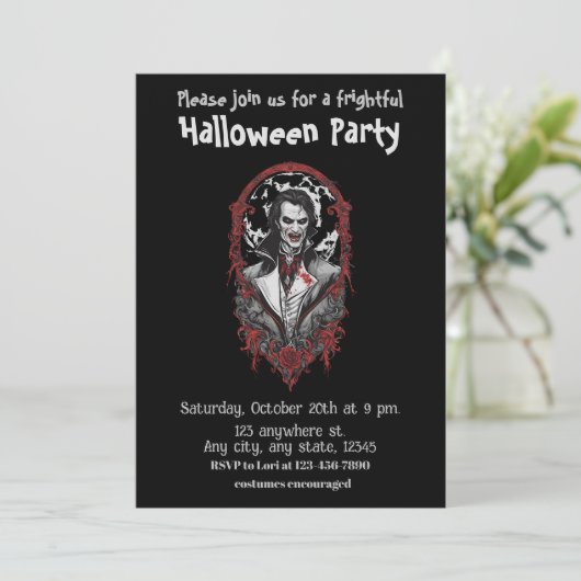 Invitation Halloween, 12 vampires, effrayant, effrayant, (Debout devant)