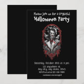 Invitation Halloween, 12 vampires, effrayant, effrayant, (Devant / Derrière)