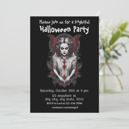 Invitation Halloween, 13 vampires, effrayant, effrayant, (Debout devant)
