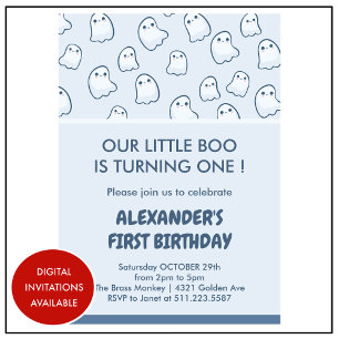 Invitation Halloween 1er anniversaire boo spéctaculaire