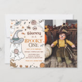 Invitation Halloween 1er Anniversaire Éffrayant One Invitatio (Devant)