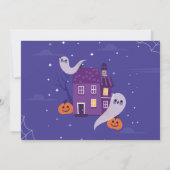 Invitation Halloween 1ère fête Fantômes Photo House Anniversa (Dos)
