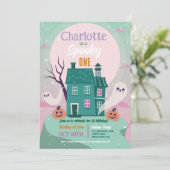 Invitation Halloween 1ère Filles Fantômes Maison Fête Hantée (Debout devant)