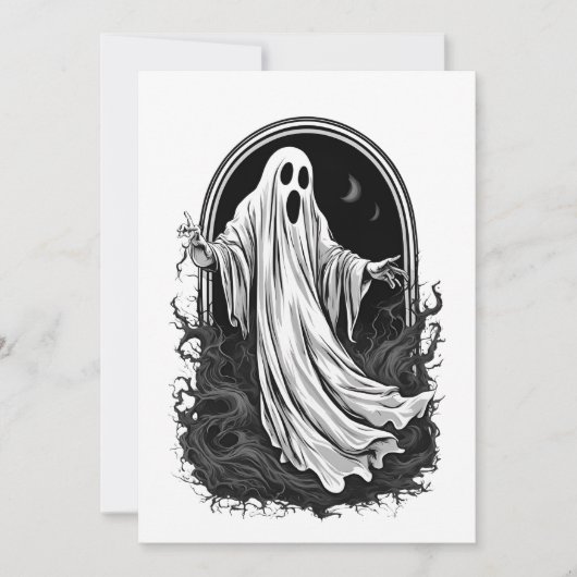 Invitation Halloween 2 esprit, spoiler, cadeau, mignonette, v (Devant)