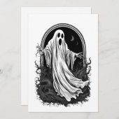 Invitation Halloween 2 esprit, spoiler, cadeau, mignonette, v (Devant / Derrière)