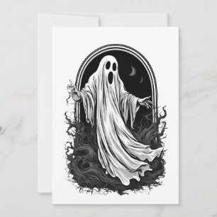 Invitation Halloween 2 esprit, spoiler, cadeau, mignonette, v