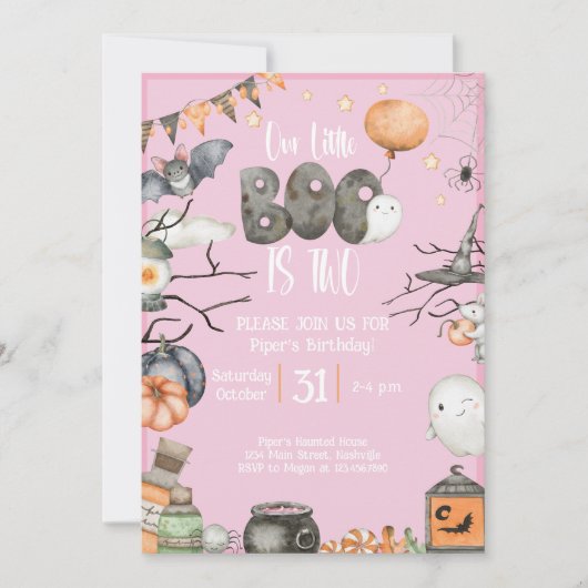 Invitation Halloween 2e anniversaire Notre petit livre est de (Devant)