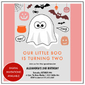 Invitation Halloween 2e anniversaire spooktacular petit livre