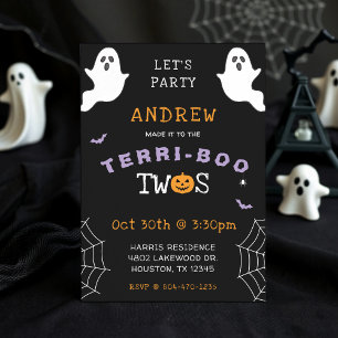Invitation Halloween 2e anniversaire Terri-Boo Twos Ghost got