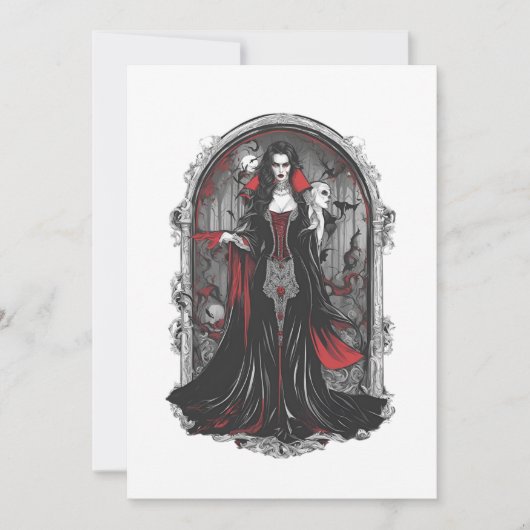 Invitation Halloween 4 vampire, monstre effrayant, horreur, (Devant)