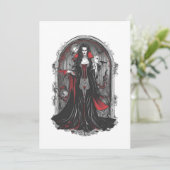 Invitation Halloween 4 vampire, monstre effrayant, horreur, (Debout devant)