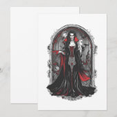 Invitation Halloween 4 vampire, monstre effrayant, horreur, (Devant / Derrière)