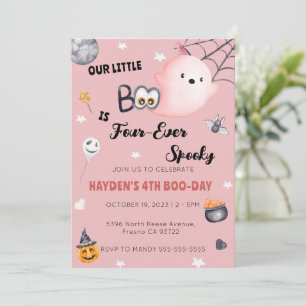 Invitation Halloween 4e anniversaire fille quatre jamais Éffr