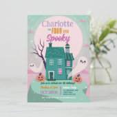 Invitation Halloween 4ème fête Quatre Fille Ghost House Haunt (Debout devant)