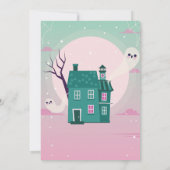 Invitation Halloween 4ème fête Quatre Fille Ghost House Haunt (Dos)