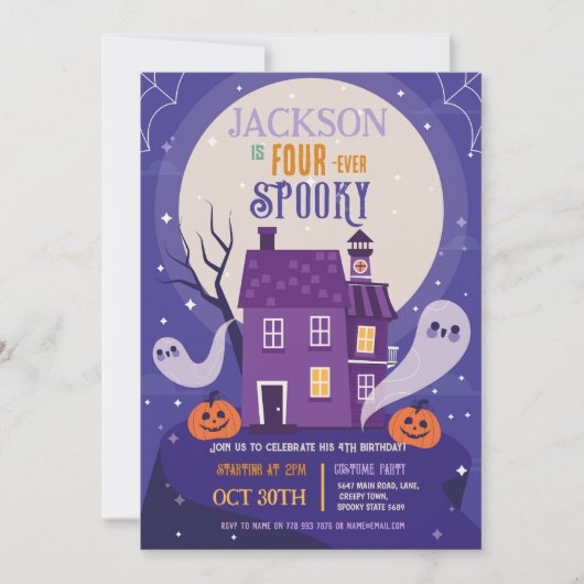 Invitation Halloween 4TH Ghosts Quatre House Party Haunted (Devant)
