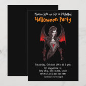 Invitation Halloween, 6 vampires, effrayant, c2, effrayant, (Devant / Derrière)