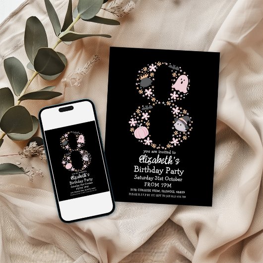 Invitation Halloween 8ème anniversaire