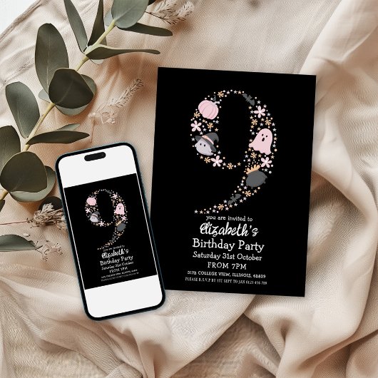 Invitation Halloween 9e anniversaire