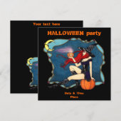 Invitation Halloween à poils roux (Devant / Derrière)