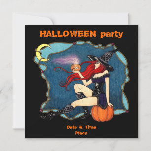 Invitation Halloween à poils roux