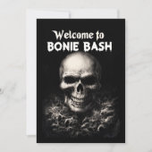 Invitation Halloween à thème crâne foncé (Devant)