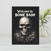 Invitation Halloween à thème crâne foncé (Debout devant)