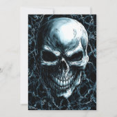 Invitation Halloween à thème crâne foncé (Devant)