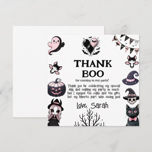 Invitation Halloween à une soirée déguisée Boo-tif (Devant / Derrière)