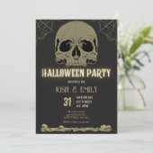Invitation Halloween Adult Party Scull (Debout devant)