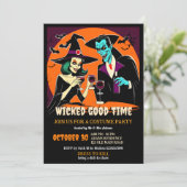 Invitation Halloween Adulte bonne fête costume bon temps (Debout devant)
