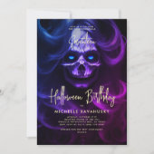 Invitation Halloween adulte fête anniversaire dame crâne mode (Devant)