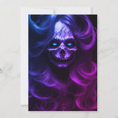 Invitation Halloween adulte fête anniversaire dame crâne mode (Dos)