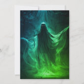 Invitation Halloween adulte fête d'anniversaire Ghost Green (Dos)