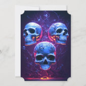 Invitation Halloween adulte fête d'anniversaire Neon Crâne mo (Dos)