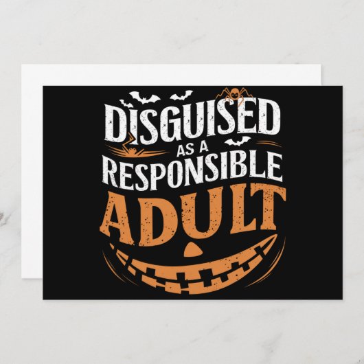 Invitation Halloween Adulte Responsable (Devant / Derrière)
