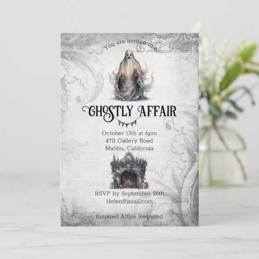 Invitation Halloween Affaire Fantomatique (Debout devant)