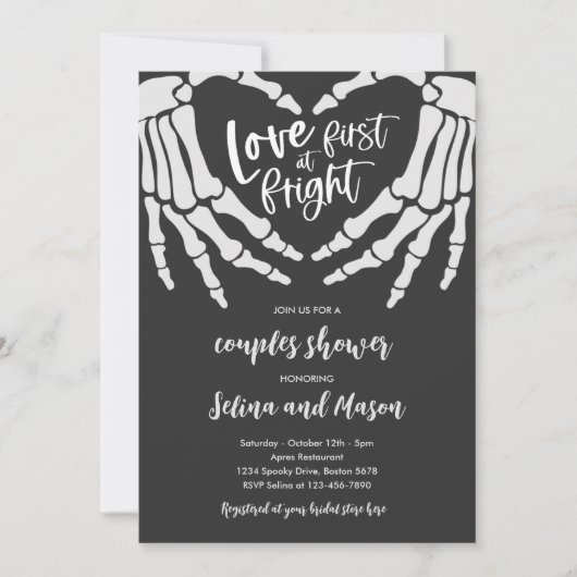 Invitation Halloween Amour Au Premier Choc Couple Shower (Devant)