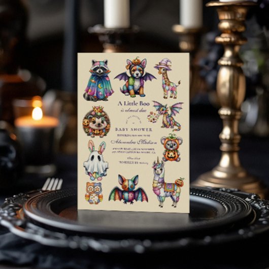 Invitation Halloween Animaux Fantaisistes