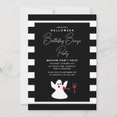 Invitation Halloween Anniversaire Booze Party Drôle Fantôme (Devant)