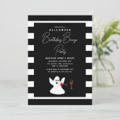 Invitation Halloween Anniversaire Booze Party Drôle Fantôme (Debout devant)