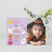 Invitation Halloween Anniversaire Deux Filles Fête Fantômes P (Debout devant)