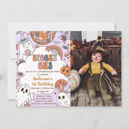 Invitation Halloween Anniversaire Éffrayant Une Partie Photo (Devant)